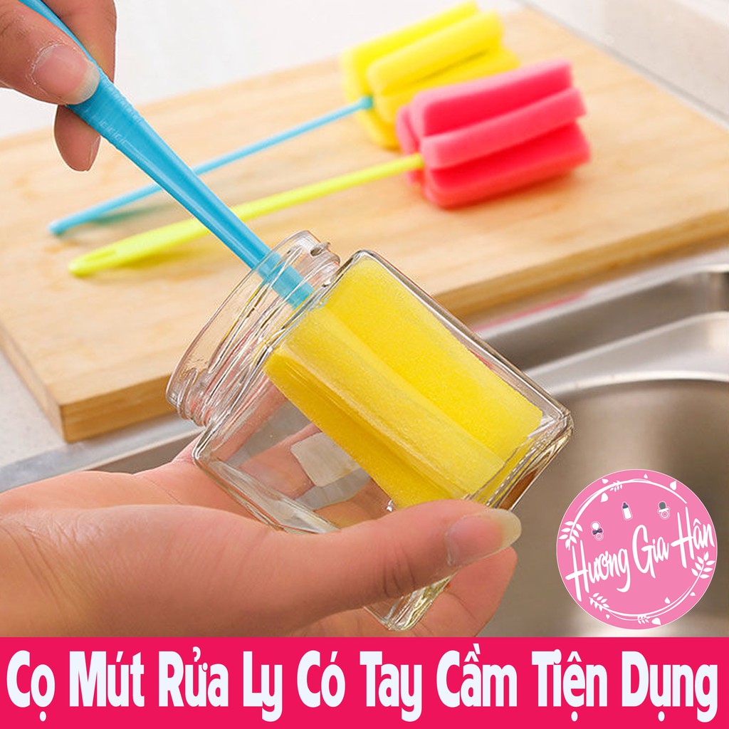 Cọ Mút Rửa Bình Sữa, Ly, Cốc Có Tay Cầm Dài Tiện Dụng