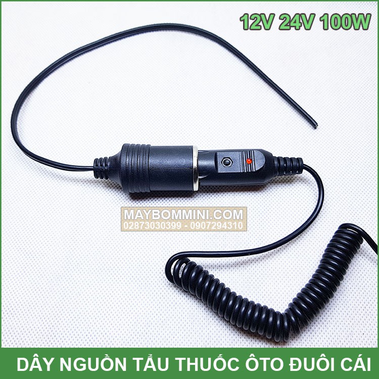 Dây Ổ Cắm Nguồn Điện Trên Ô Tô – Đuôi Cái 12V 24V 100W