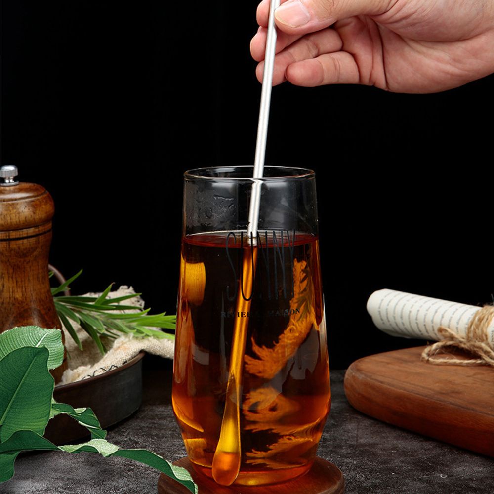 Muỗng khuấy cà phê bằng thép không gỉ tay cầm dài thời trang