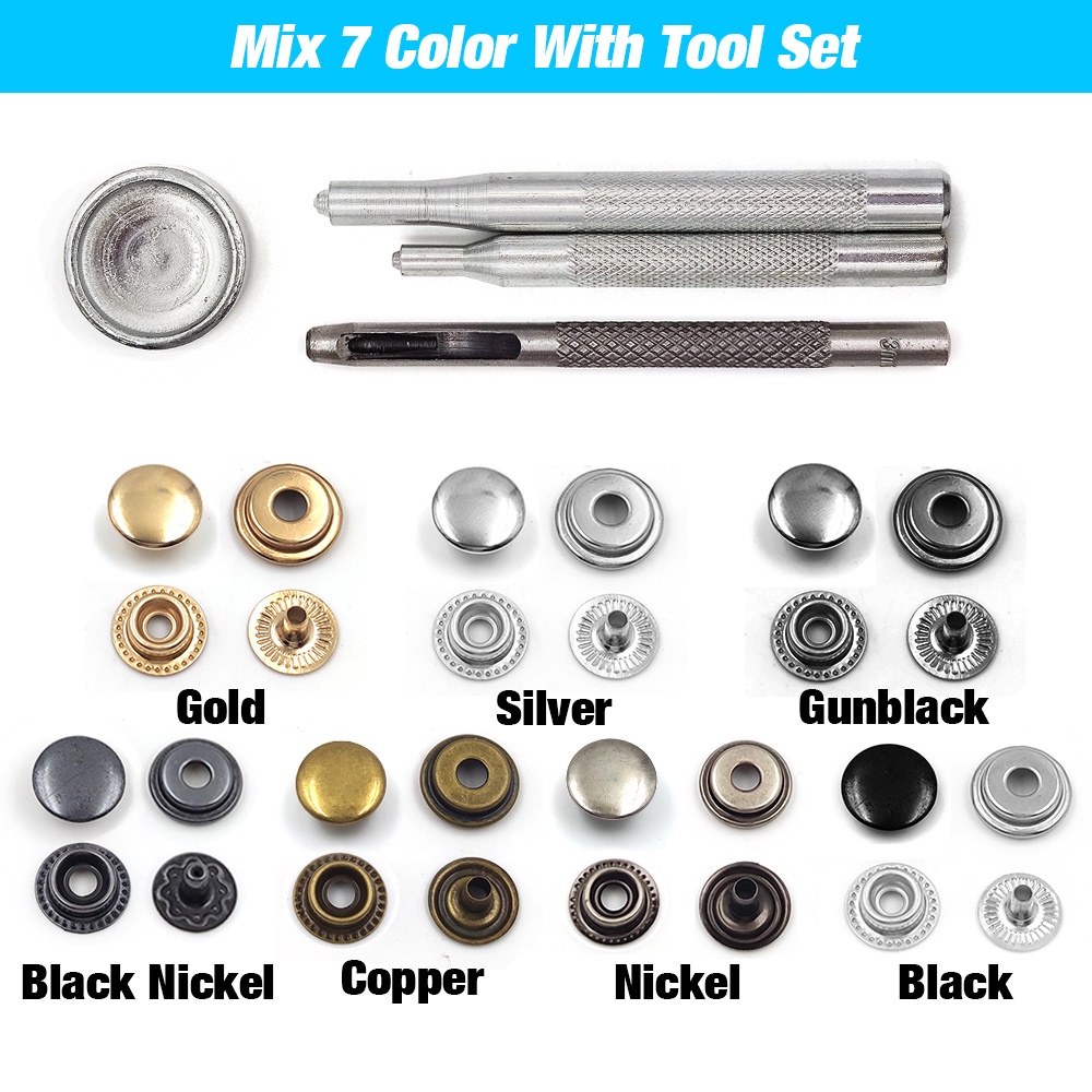 Bộ 35-50 Nút Bấm 12.5 / 15 / 17 / 20mm Cho Thuyền / Vải / Canvas