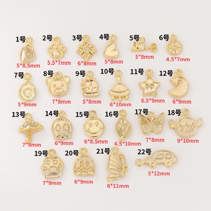 Mặt Dây Chuyền / Vòng Tay / Dây Chuyền Thủ Công diy Bằng Đồng Mạ Vàng 14K Hình Bướm / Ngôi Sao Tinh Tế