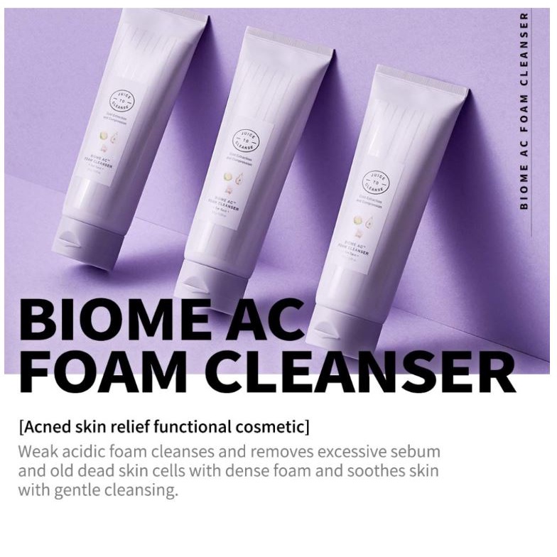 Sữa rửa mặt JUICE TO CLEANSE BIOME AC 150g dịu nhẹ làm sạch sâu cho mọi loại da