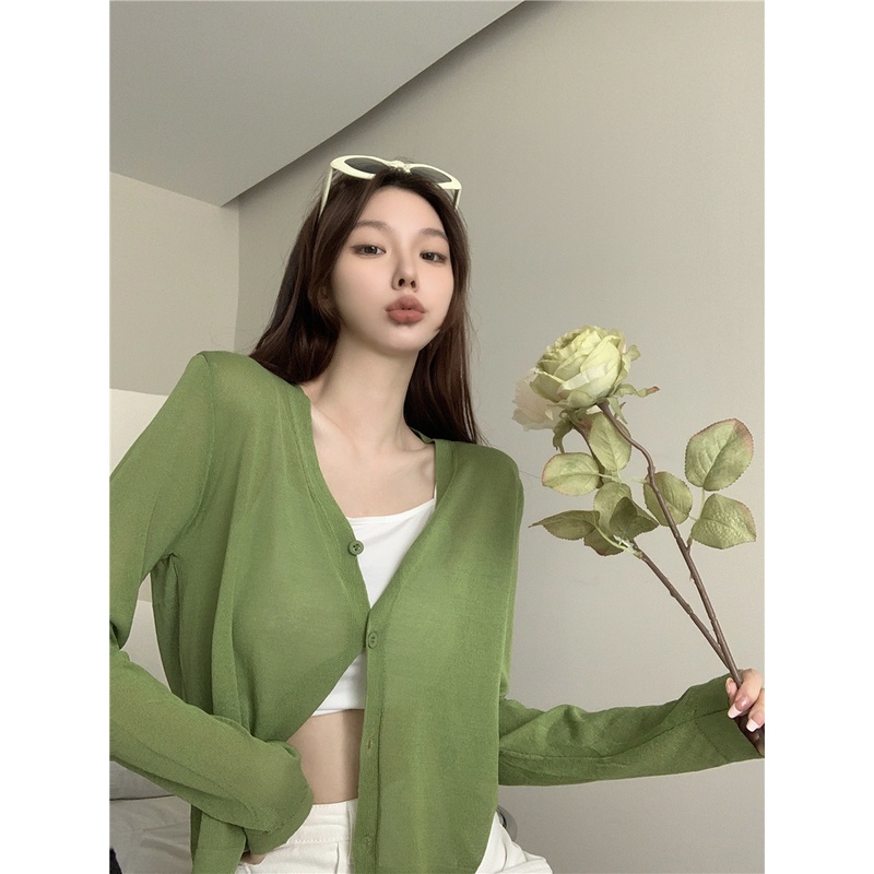 Áo Khoác cardigan Dệt Kim Tay Dài Dáng Rộng Phong Cách Hàn Quốc Thời Trang Cho Nữ