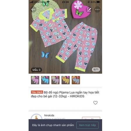 (Xả boom) Combo 6 bộ pijama cho bé gái 18-20kg