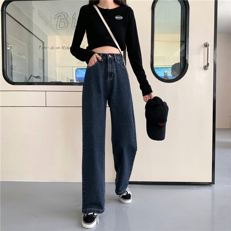 [SẴN] Quần jeans ống rộng Ulzzang Quảng Châu QDJ74