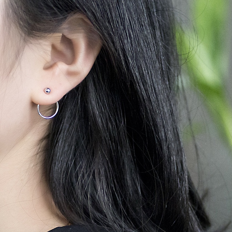 1 Đôi bông tai tròn nhỏ đơn giản cá tính