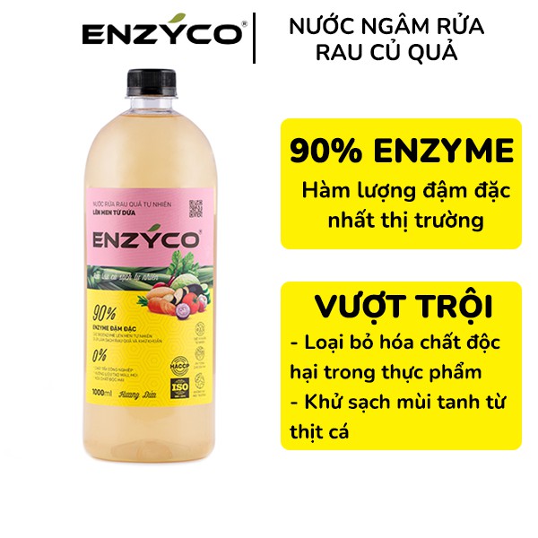 Nước Ngâm Rau Củ Quả Sinh Học ENZYCO Làm Sạch Thực Phẩm 100% Enzyme Từ Dứa 1L 야채 과일용 세제Vegetable & fruit washing liquid