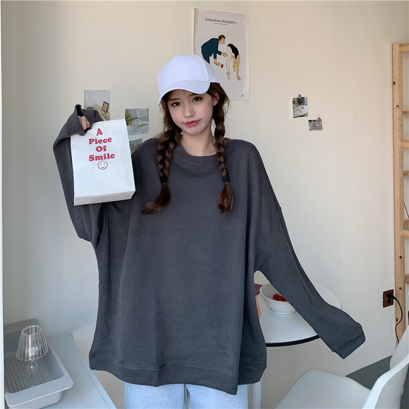 T-Shirts New Long Sleeve Loose Casual Korean Fashion High Quality Solid Color | BigBuy360 - bigbuy360.vn