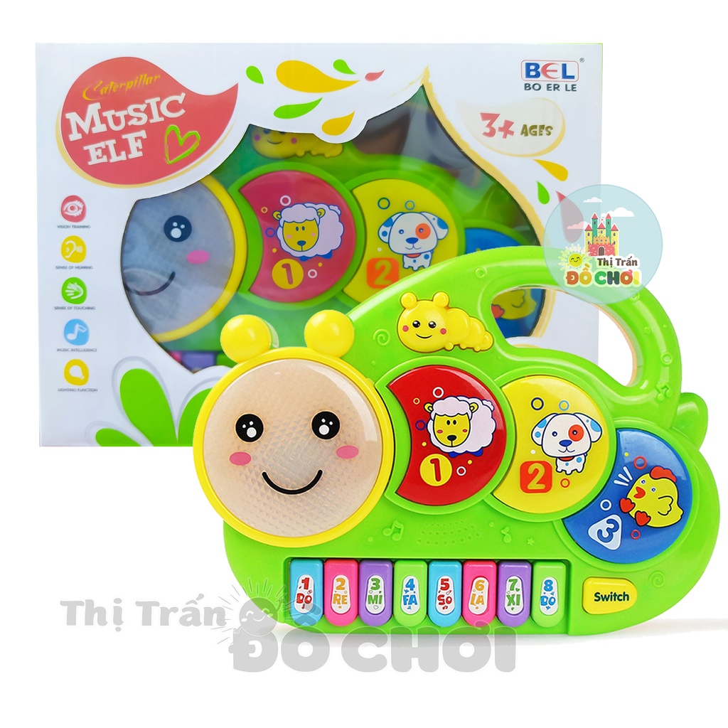Đồ chơi đàn piano cho bé phát triển âm nhạc nhạc cụ hình ốc sên có đèn nhạc dùng pin 3021 - Thị trấn đồ chơi