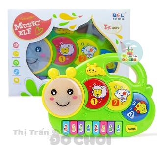 Đồ chơi đàn piano cho bé phát triển âm nhạc nhạc cụ hình ốc sên có đèn nhạc dùng pin 3021 - Thị trấn đồ chơi