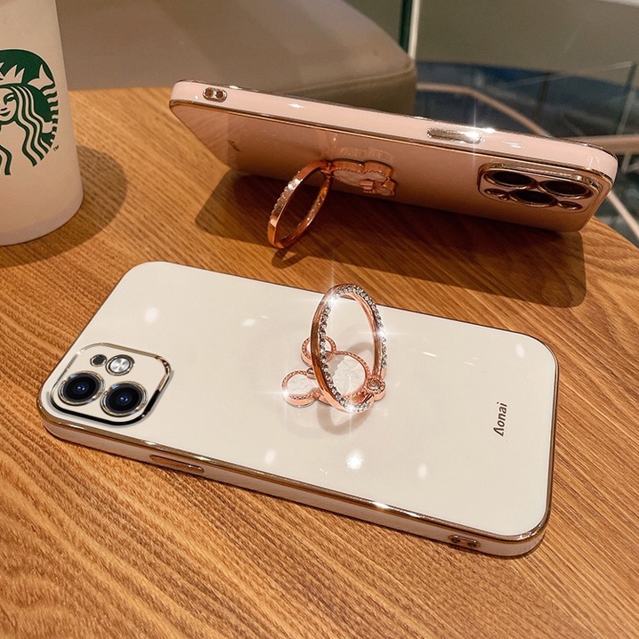 Disney Ốp Điện Thoại Hình Mickey Minnie 3D Cho iPhone 6 + 6s + 7 + 8 + xs max xr 11 pro max 12 pro max 13 pro max 14 + 14 pro max