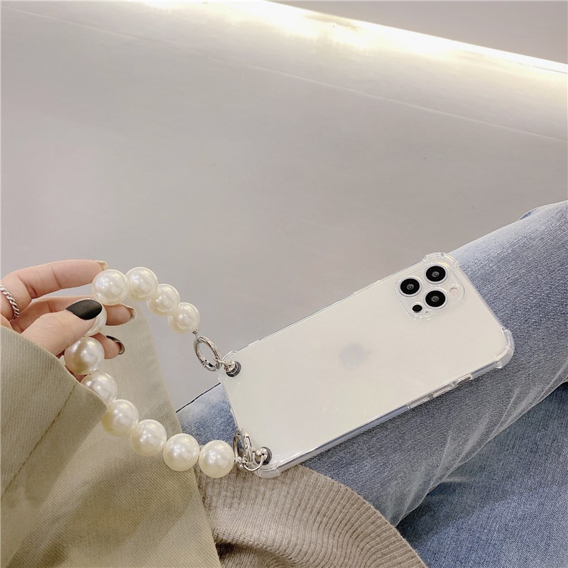 vivo 1606 1609 1611 1610 1601 1603 1716 1723 1718 1726 1713 1714 1724 1725 1727 1728 1719 Pearl Bracelet transparent mobile phone case Personality creative Japanese and Korean TPU mobile phone protective sleeve Transparent mobile phone soft shell