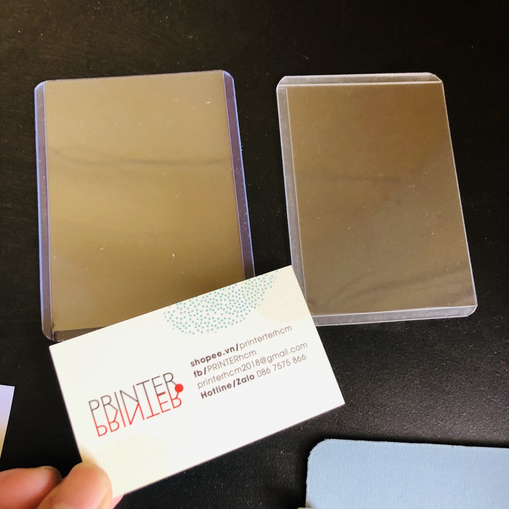 Xấp 10 toploader A7 size 7.2x10cm Khổ dọc và 5 sticker hologram trong suốt trang trí TOPLOADER