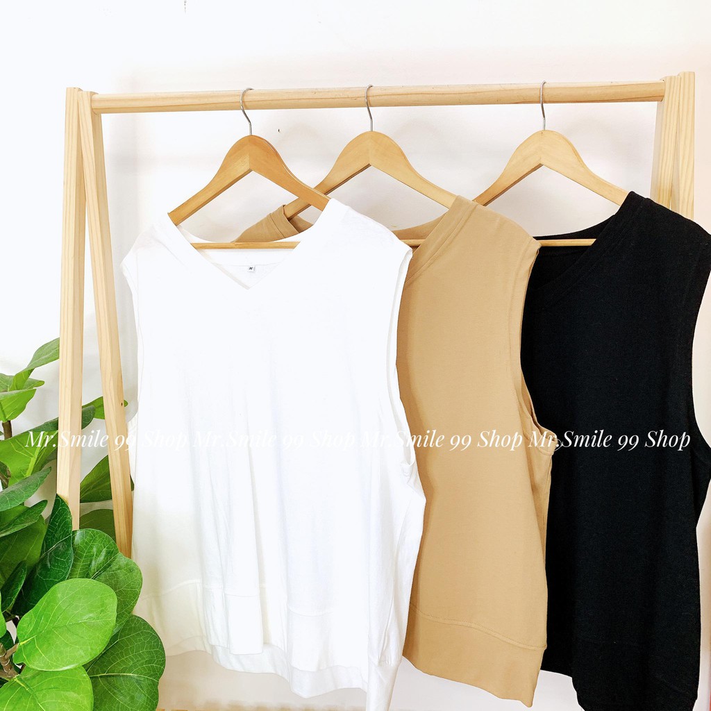 Áo Thun Ghi lê BASIC  Nam Nữ Unisex dễ phối đồ , Màu Trắng/Đen/Nâu Mr Smile 99 Shop