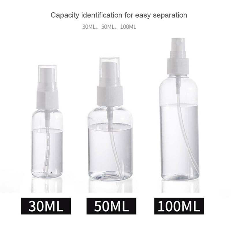 [Hàng mới về] Lọ nhựa rỗng trong suốt 5/10/30/60/100ml dạng xịt thích hợp đựng mỹ phẩm nước hoa đi du lịch tiện lợi