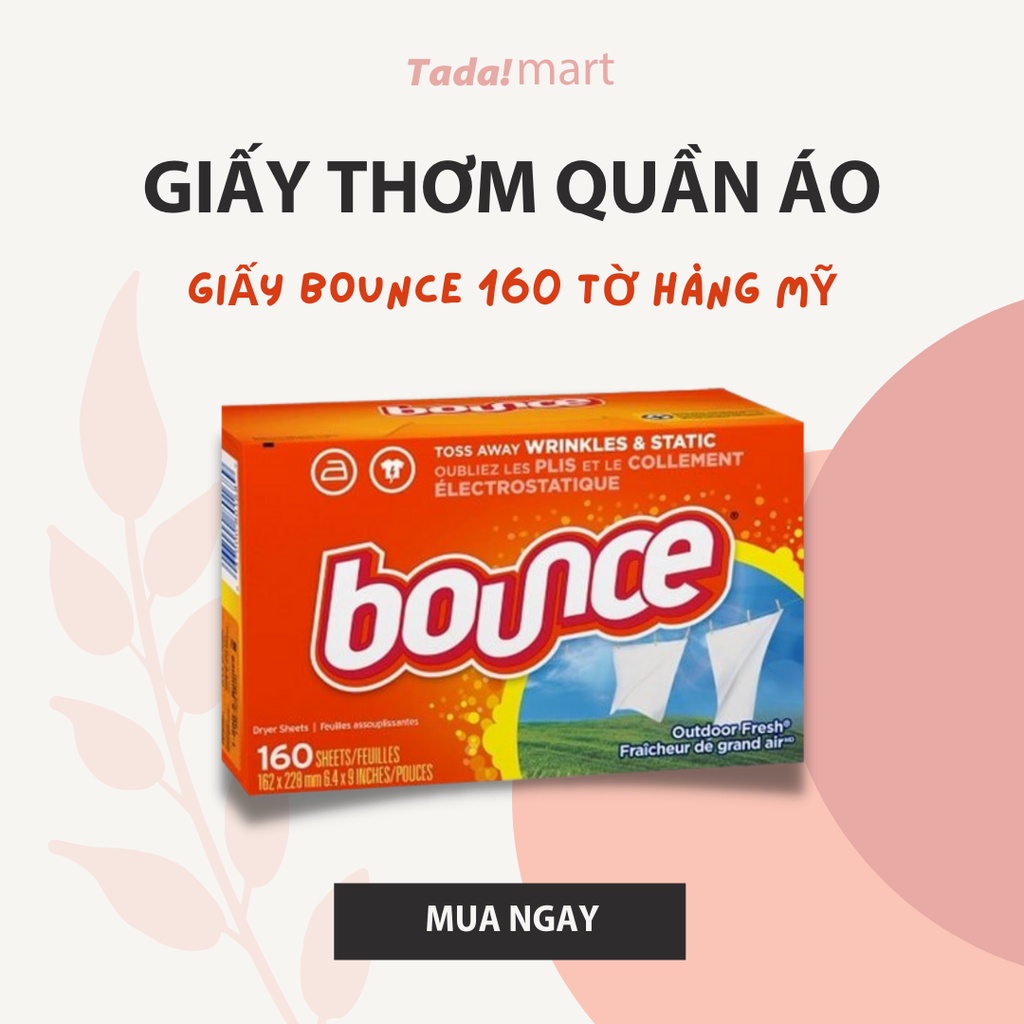 [HỘP/LẺ] Giấy Thơm Quần Áo 4 IN 1 Bounce 160 Tờ Mỹ