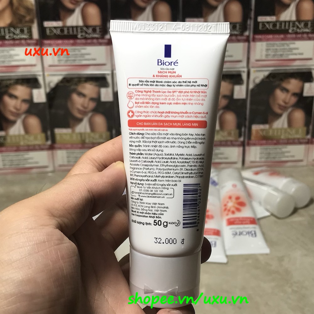 Sữa Rửa Mặt 50g Biore, Với Uxu.Vn Tất Cả Là Chính Hãng.