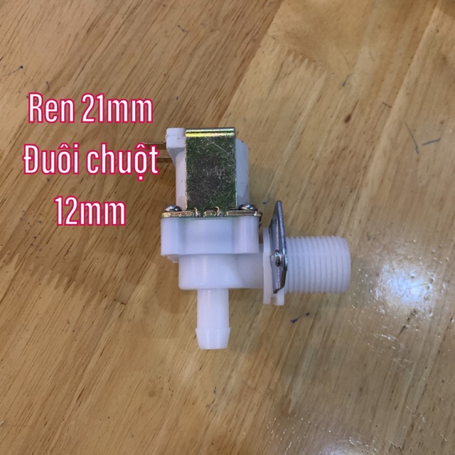 Van nước điện từ 12v 220v ren 21mm ra đuôi chuột 12mm