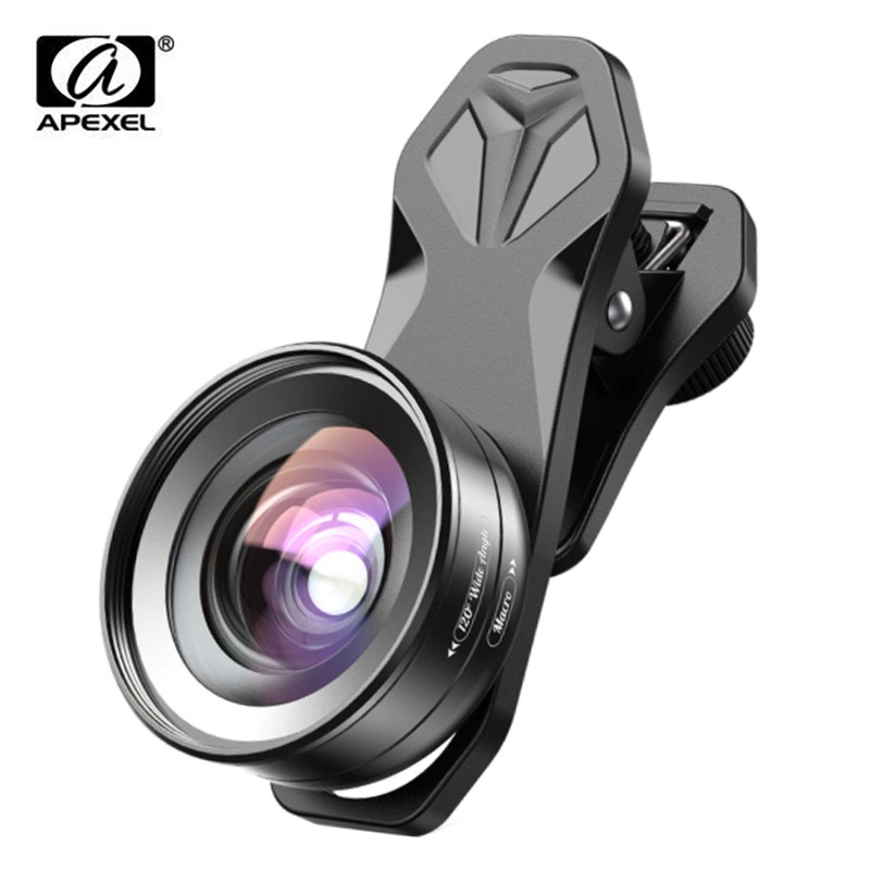 Bộ lens 2IN1 Apexel APL-HD5-2IN1WM HD 4K  - Ống kính macro và góc rộng cho điện thoại