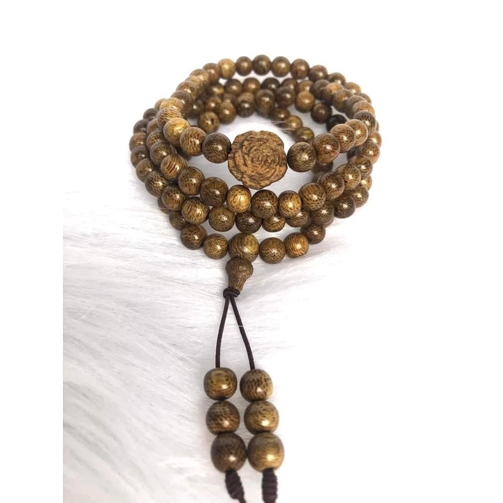 Vòng Trầm Hương Tốc Tự Nhiên - Mix Charm Thánh Giá, Hồ Ly - Chuỗi Tràng Hạt 108