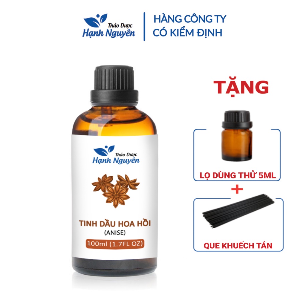 Tinh dầu Hoa Hồi 100ml, giữ ấm, chống cảm lạnh, thơm phòng, khử mùi hôi - Thảo dược Hạnh Nguyên