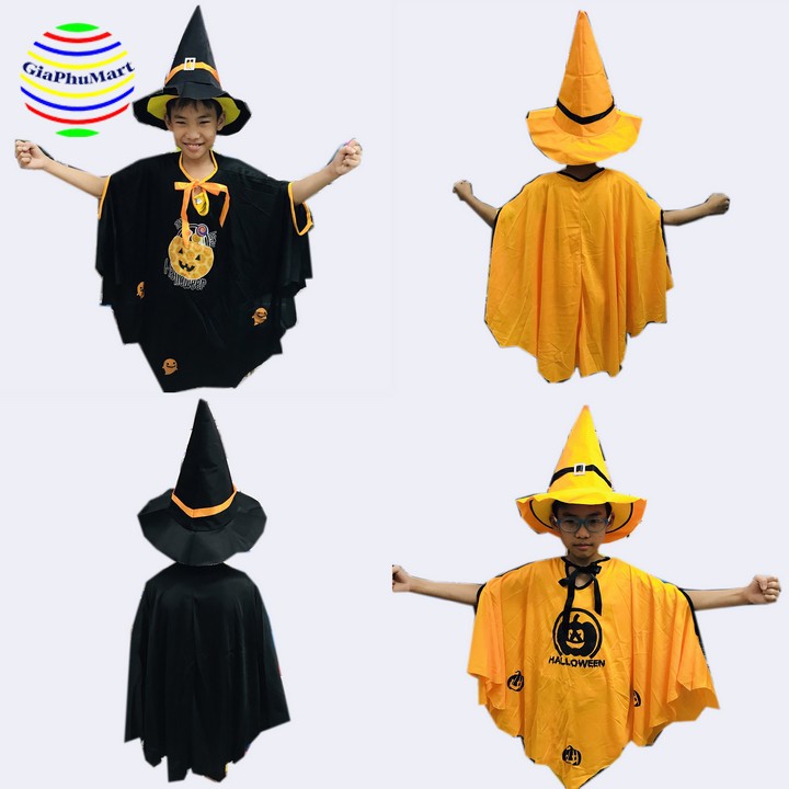 Áo Choàng Halloween - Áo Choàng Phù Thủy Kèm Nón