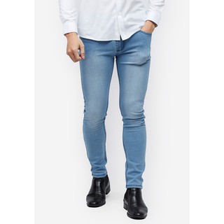 Quần jeans Titishop QJ153 màu xanh dương wash ống