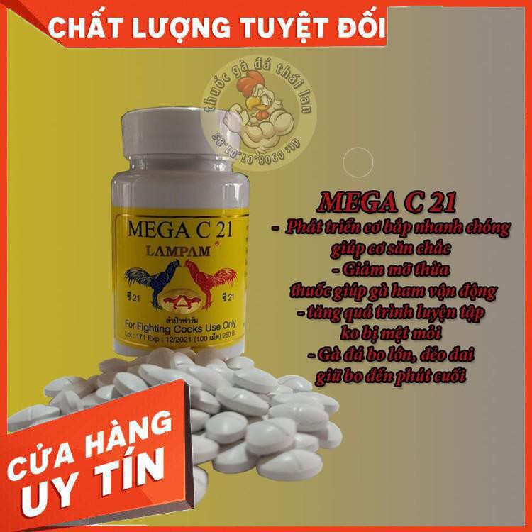 [thuô'c gà đá bo lớn]  MEGA C21 T.h.u.ốc nuôi gà cao cấp - 1hủ - 100 viên