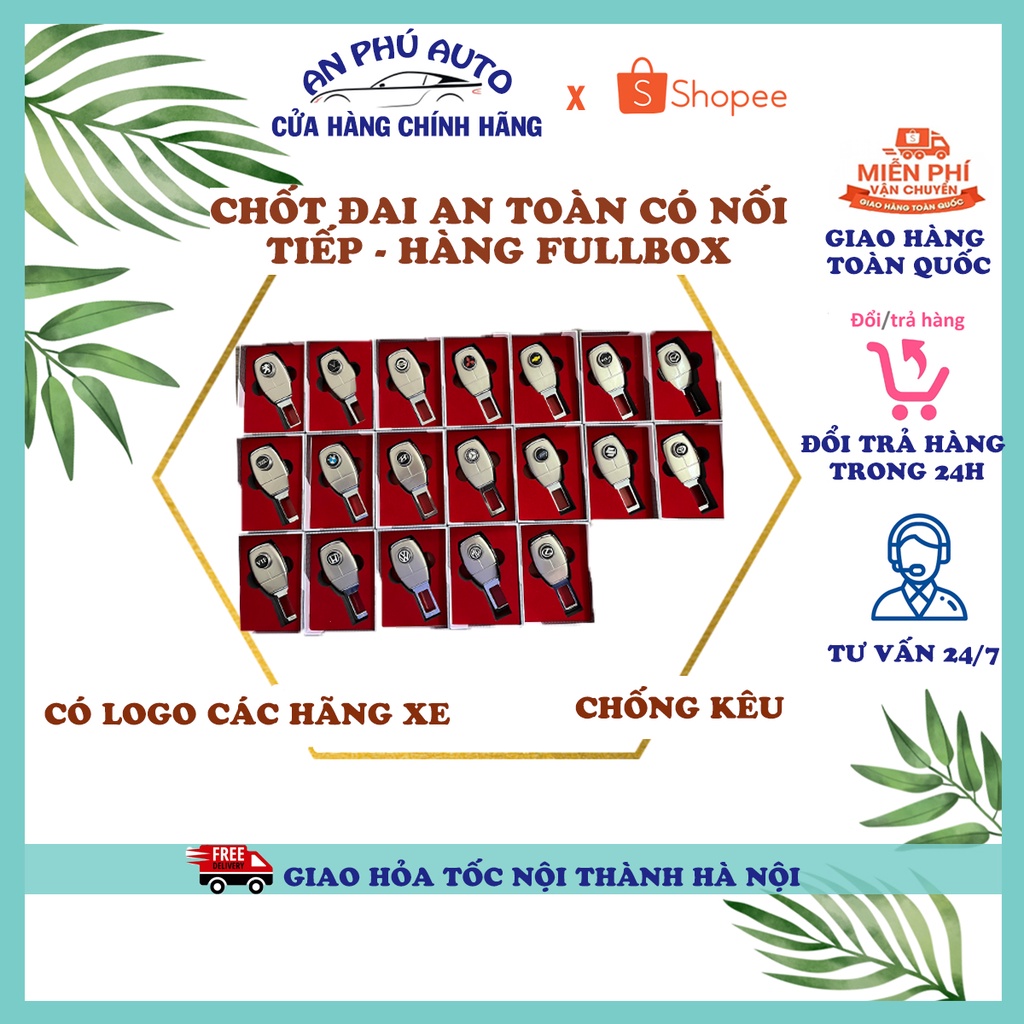 Chốt Cài Dây Đai An Toàn  Trên Ô Tô - Chốt Đai An Toàn LOẠI CAO CẤP Có Đủ Logo Các Hãng Xe