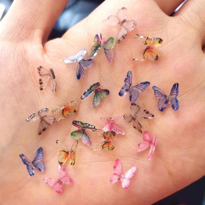 Phụ kiện bướm 3D xinh trang trí nail cực đẹp trend