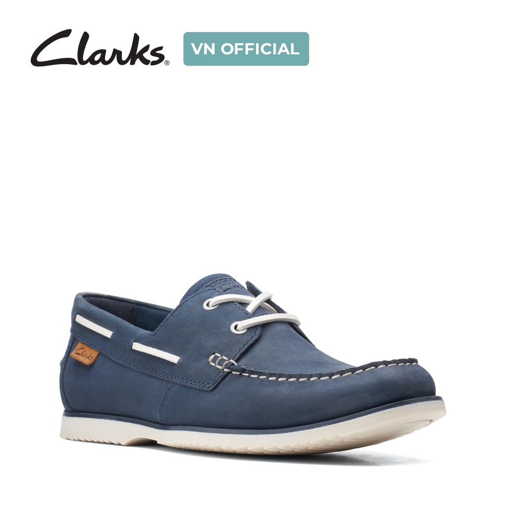 Giày Lười Nam Clarks Noonan Lace màu Navy Nubuck