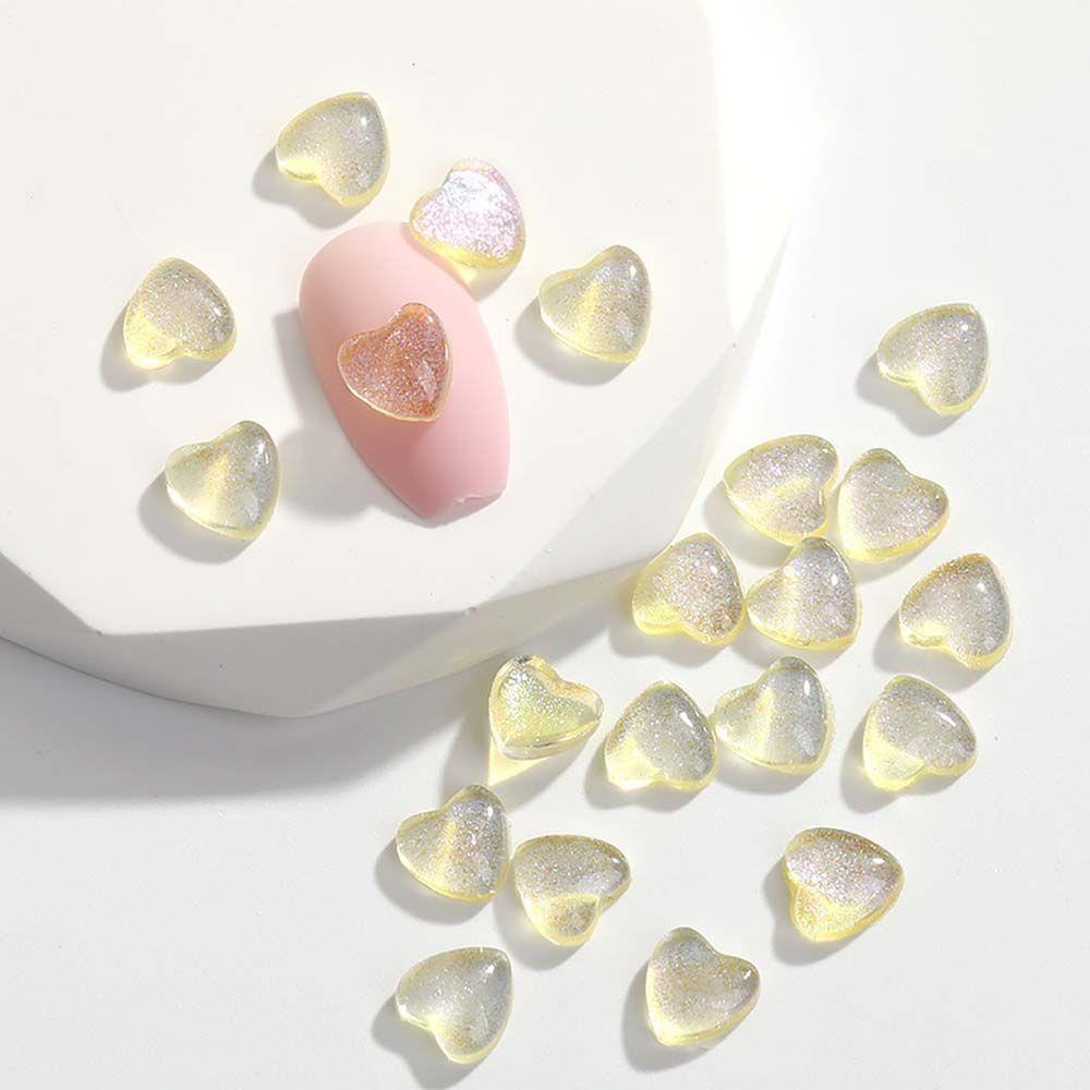 Phụ Kiện Trang Trí Móng Tay Hình Trái Tim Xinh Xắn|Set 50 Hạt Nhựa Hình Chữ Nhật 3D Đính Móng Nghệ Thuật Charms