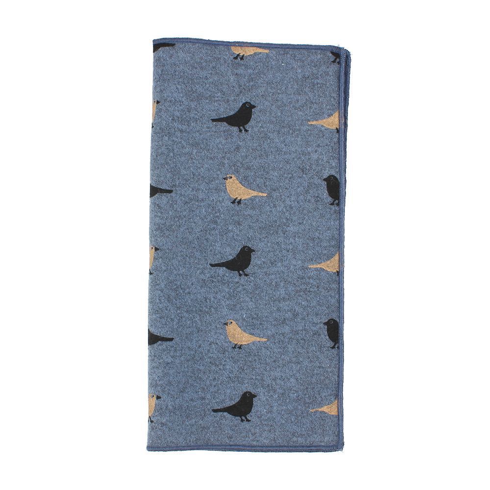 Khăn tay vuông bằng cotton thêu họa tiết chim phong cách phương Tây thời trang cho nam