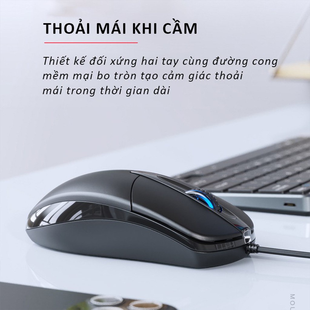 Chuột chơi game có dây Inphic PB20P chống ồn hiệu quả 1200 DPI