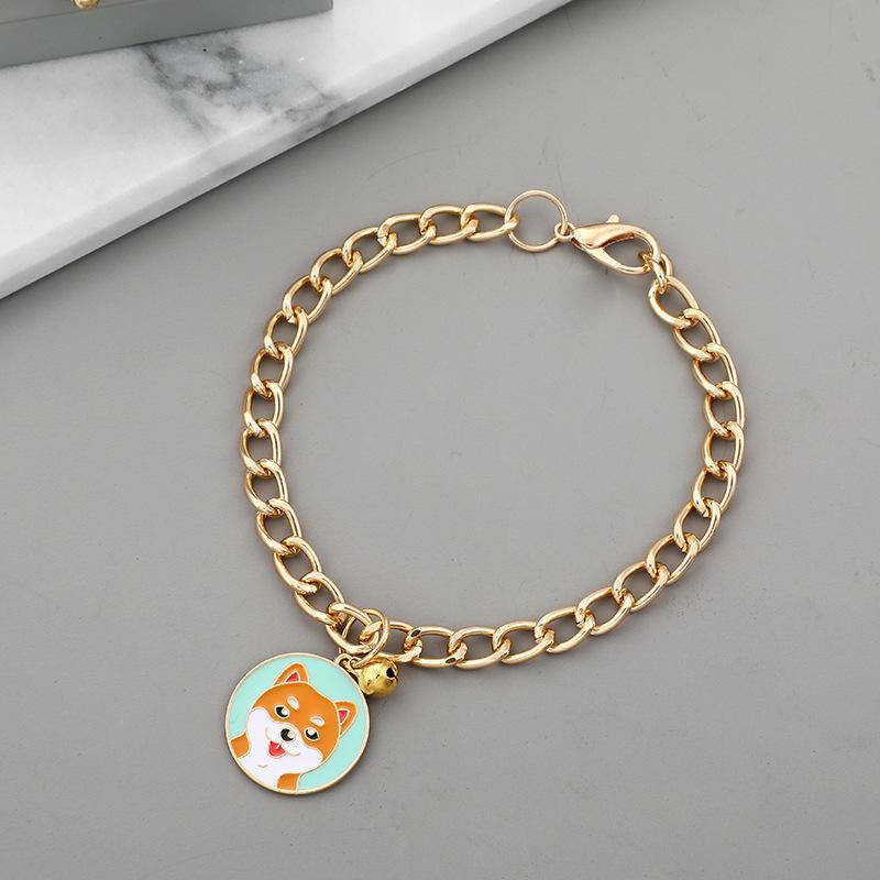 Vòng Cổ Gắn Chuông Nhỏ Bằng Hợp Kim Nhôm Mạ Vàng Không Phai Phong Cách Nhật Bản Dễ Thương Dành Cho Chó Mèo