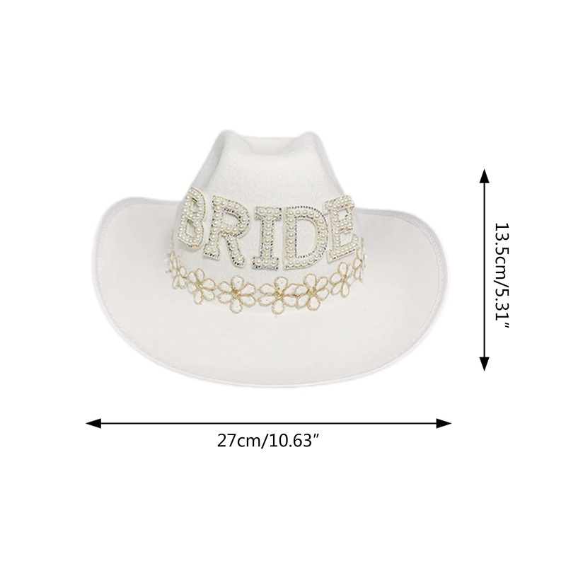 Brroa Mũ Fedora Đính Đá Chữ BRIDE / MRS Lấp Lánh Phong Cách Phương Tây Cho Cô Dâu / Chụp Ảnh