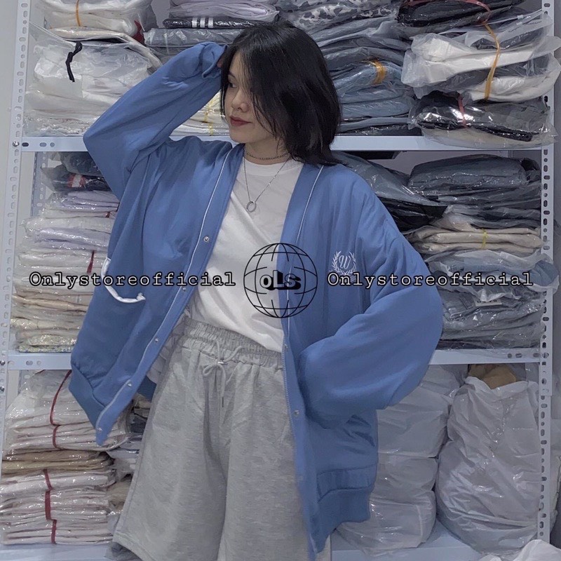 Áo Khoác Cadigan logo UNISEX Nam nữ  [JOLIE] Gân XanhFREESHIPÁo HODDIE Nỉ TAY BỒNG ulzzang Phong cách Hàn Quốc