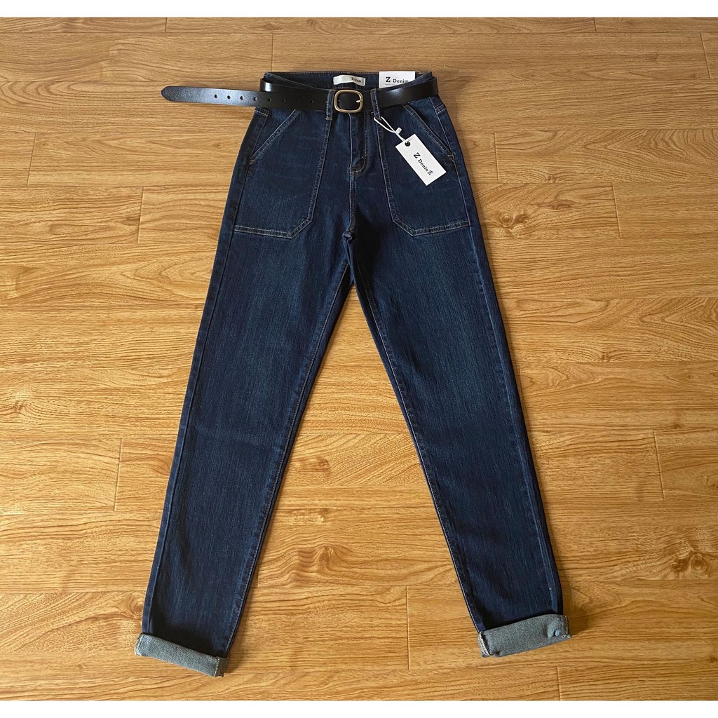 QUẦN JEANS BAGGY TÚI VUÔNG ZAREEN JEA115 XANH ĐẬM
