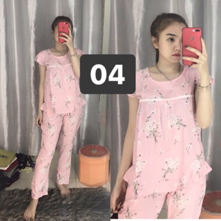 Đồ bộ lanh tay bèo quần dài