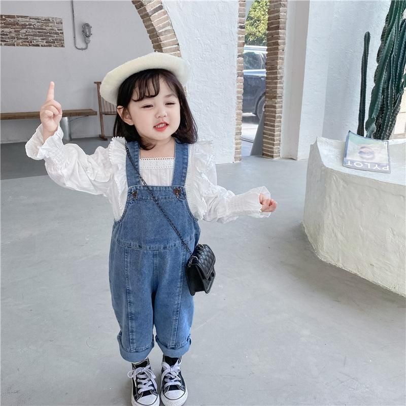 Quần Yếm Denim Dáng Rộng Phong Cách Mới Năm 2022 Cho Bé Gái