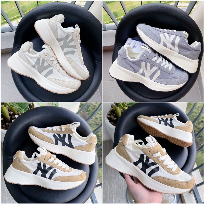 Giày Sneaker MLB Chunky Jogger Vàng-Be-Xám Ảnh Thật