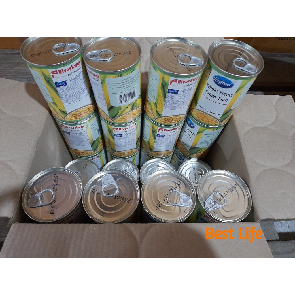 Ngô ngọt nguyên hạt nhãn hiệu RIver Kwai 410g dùng trực tiếp hoặc dùng để làm món ngô chiên