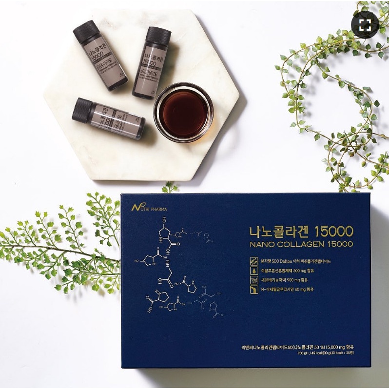 Nước uống Nano Collagen peptide 15000mg (30 lọ) hỗ trợ làm đẹp và ngăn ngừa lão hóa