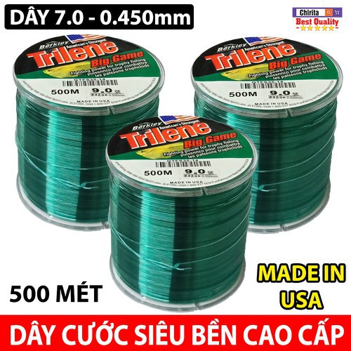 Cước câu cá MỸ TRILENE Big Game 500m đồ câu cá hàng hót giá rẻ