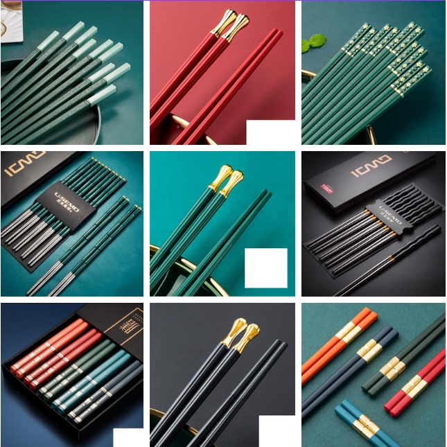 Bộ 5 đôi đũa nhiều mẫu trang trí sang trọng