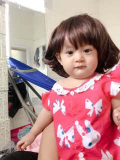 Tóc giả cho bé - màu nâu