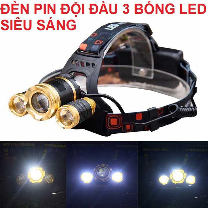 ĐÈN BIN ĐỘI ĐẦU 3 BÓNG LED SIÊU SÁNG