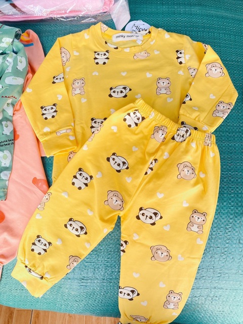 Bộ Quần Áo Dài Tay Minky Mom Cotton Cao Cấp Hàng Loại Đẹp Cho Bé 7-19kg