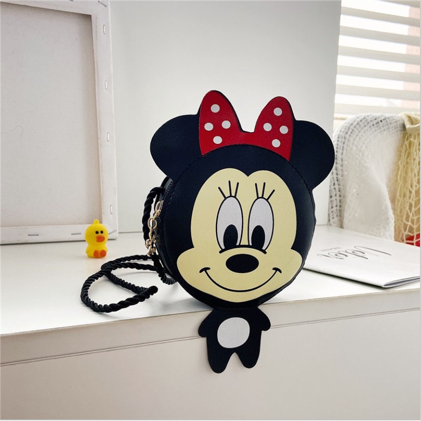 Túi đeo chéo bé gái Mickey Minnie nơ đỏ cho bé cực kì đáng yêu