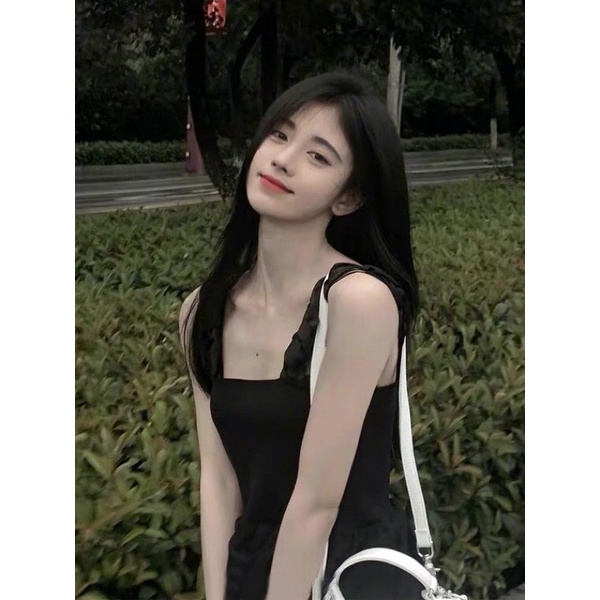 Đầm Hai Dây Đen CÚC TỊNH Y Dành Cho Bạn Gái